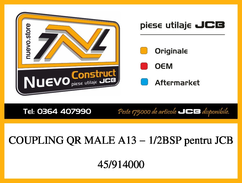JCB 45/914000 COUPLING QR MALE A13 - 1/2BSP