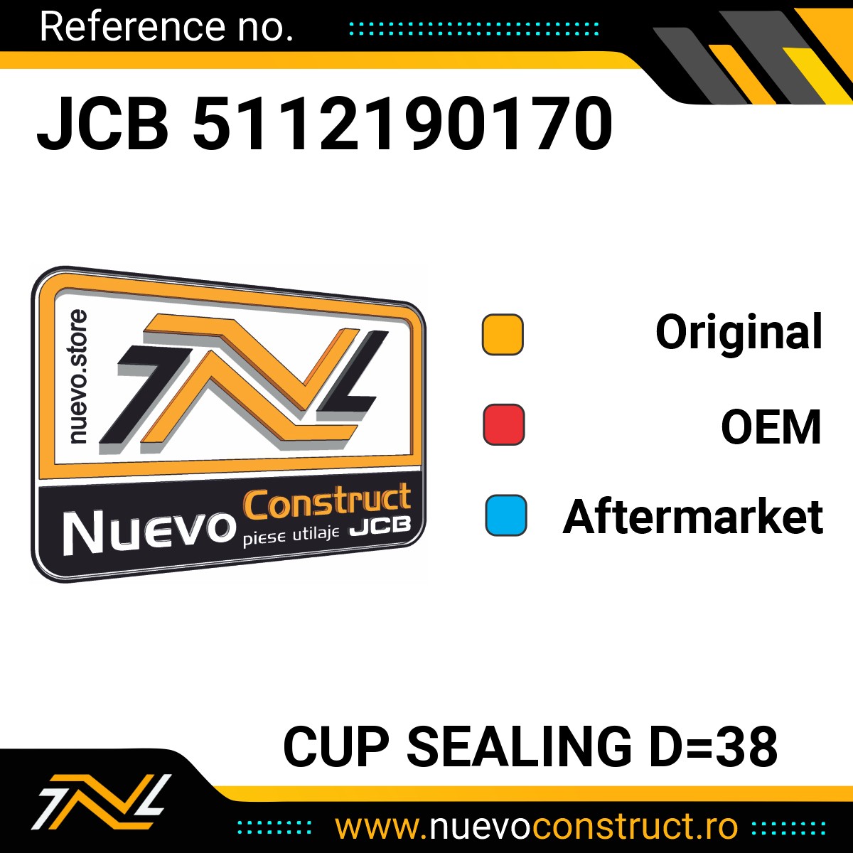 JCB 5112190170 Cup sealing D=38