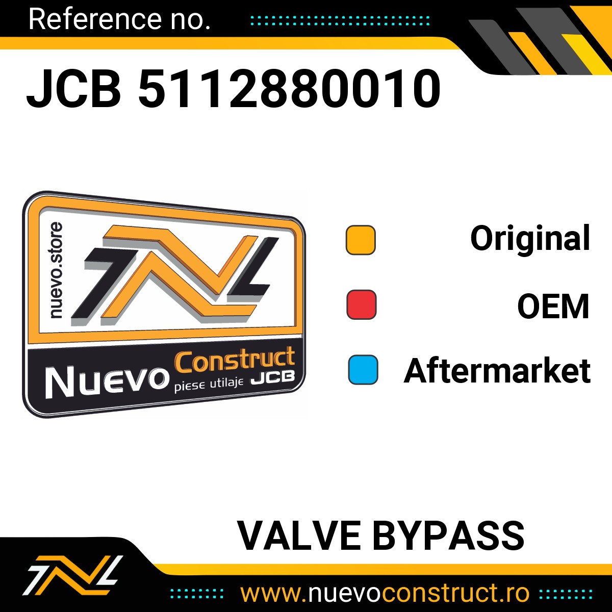 JCB 5112880010 VALVE BYPASS
