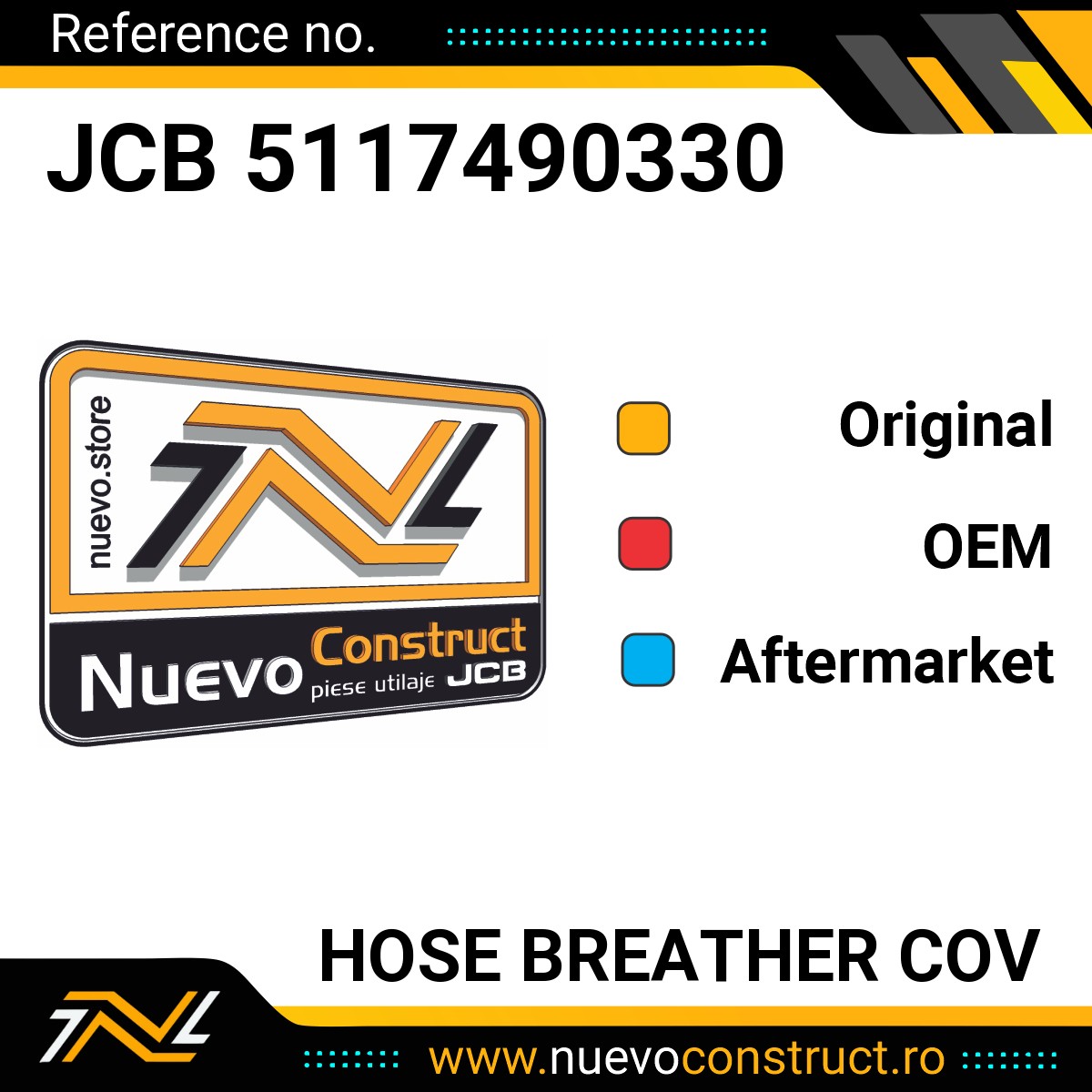 JCB 5117490330 Hose Breather Cov
