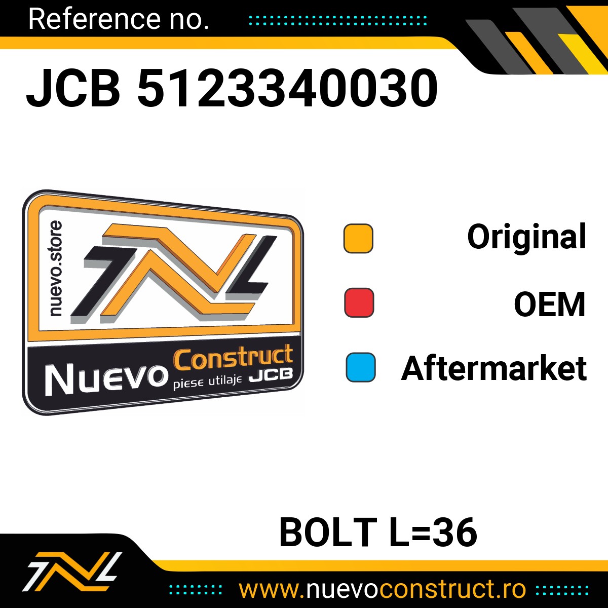 JCB 5123340030 BOLT L=36