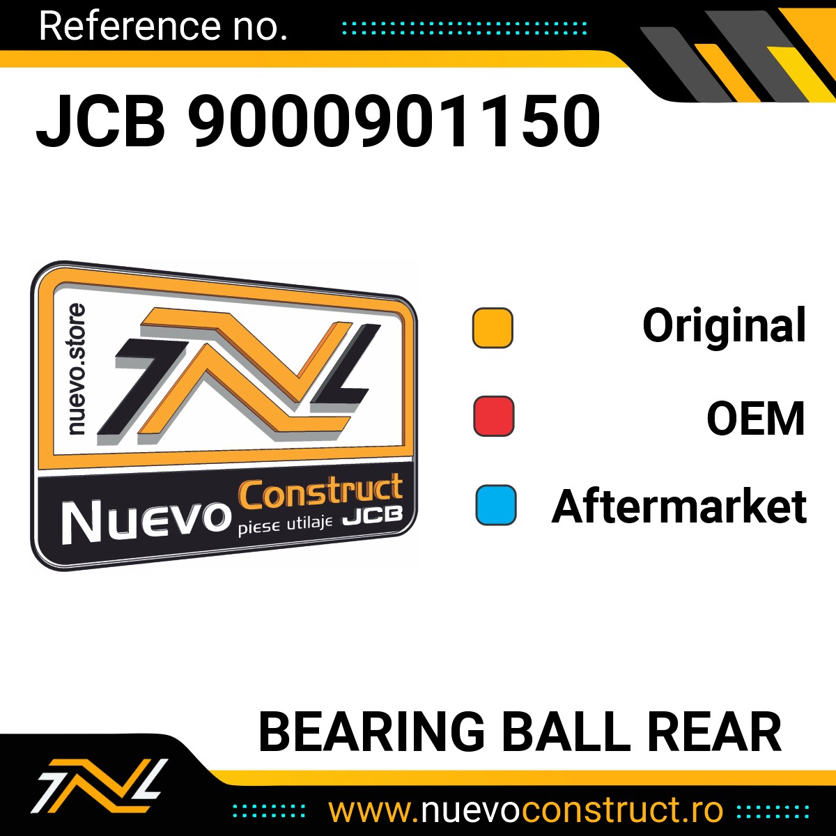 JCB 9000901150 Bearing ball rear