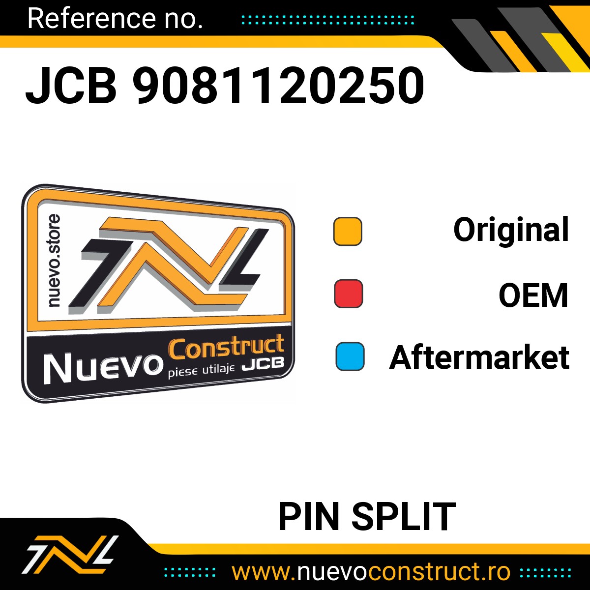 JCB 9081120250 Pin split