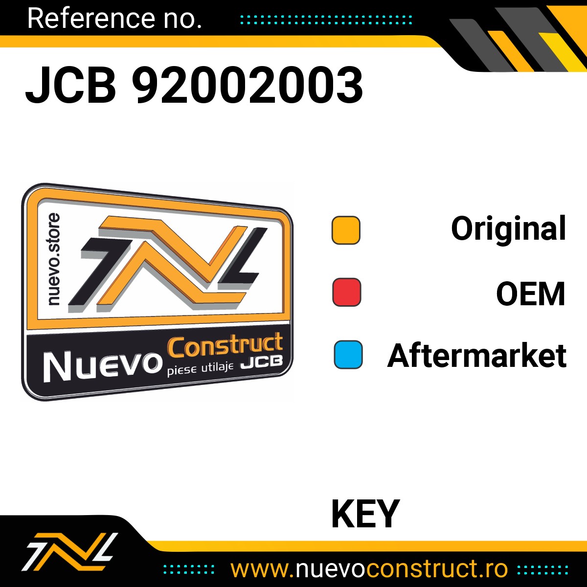JCB 92002003 Key