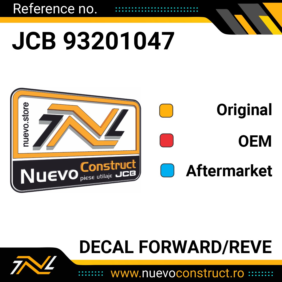 JCB 93201047 Decal Forward/Reve