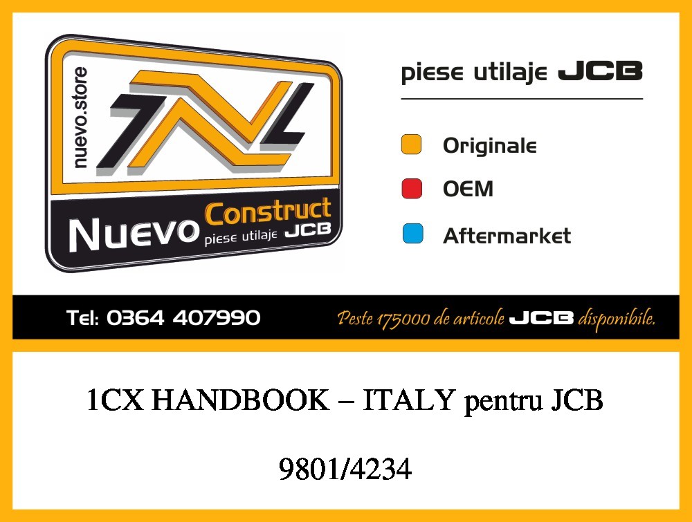 JCB 9801/4234 1CX HANDBOOK - ITALY