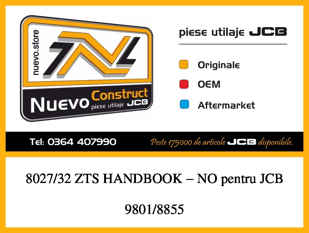 JCB 9801/8855 8027/32 ZTS HANDBOOK - NO